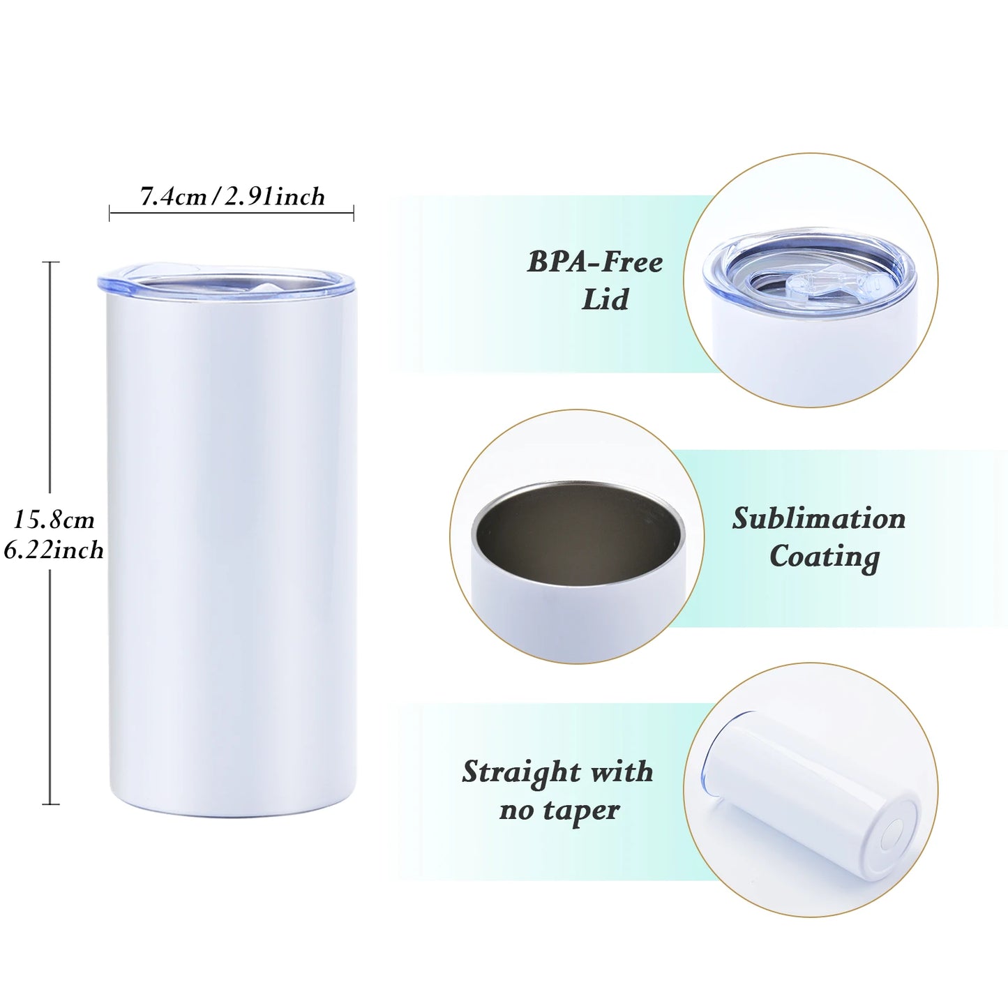 Straight tumbler blank, Insulation water bottle