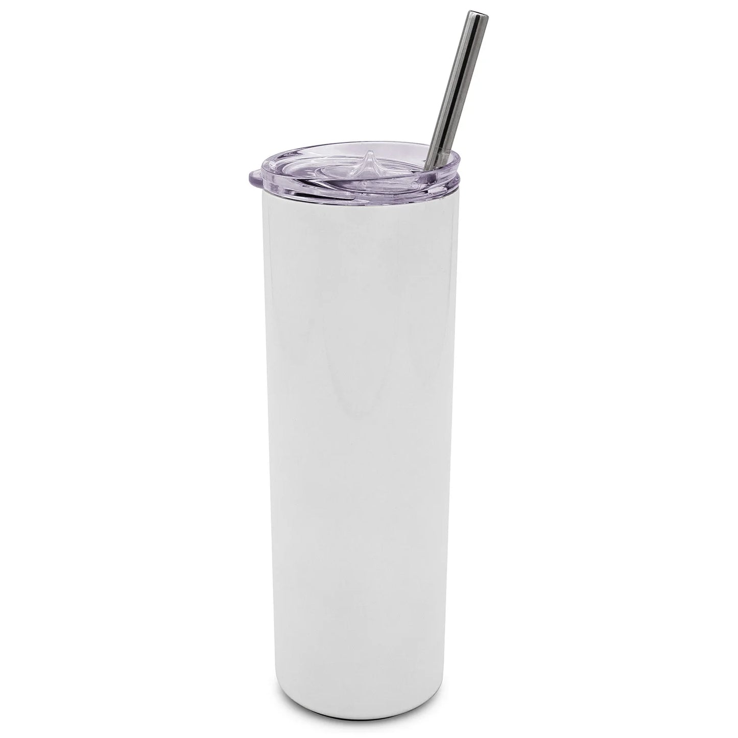 Blank White Skinny Tumbler Stainless Steel