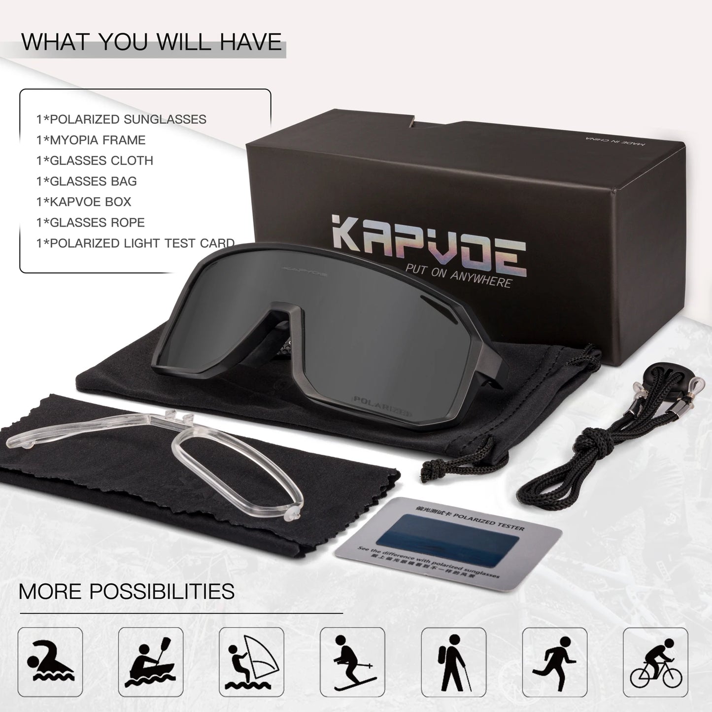 KAPVOE UV400 Protection Sports Sunglasses