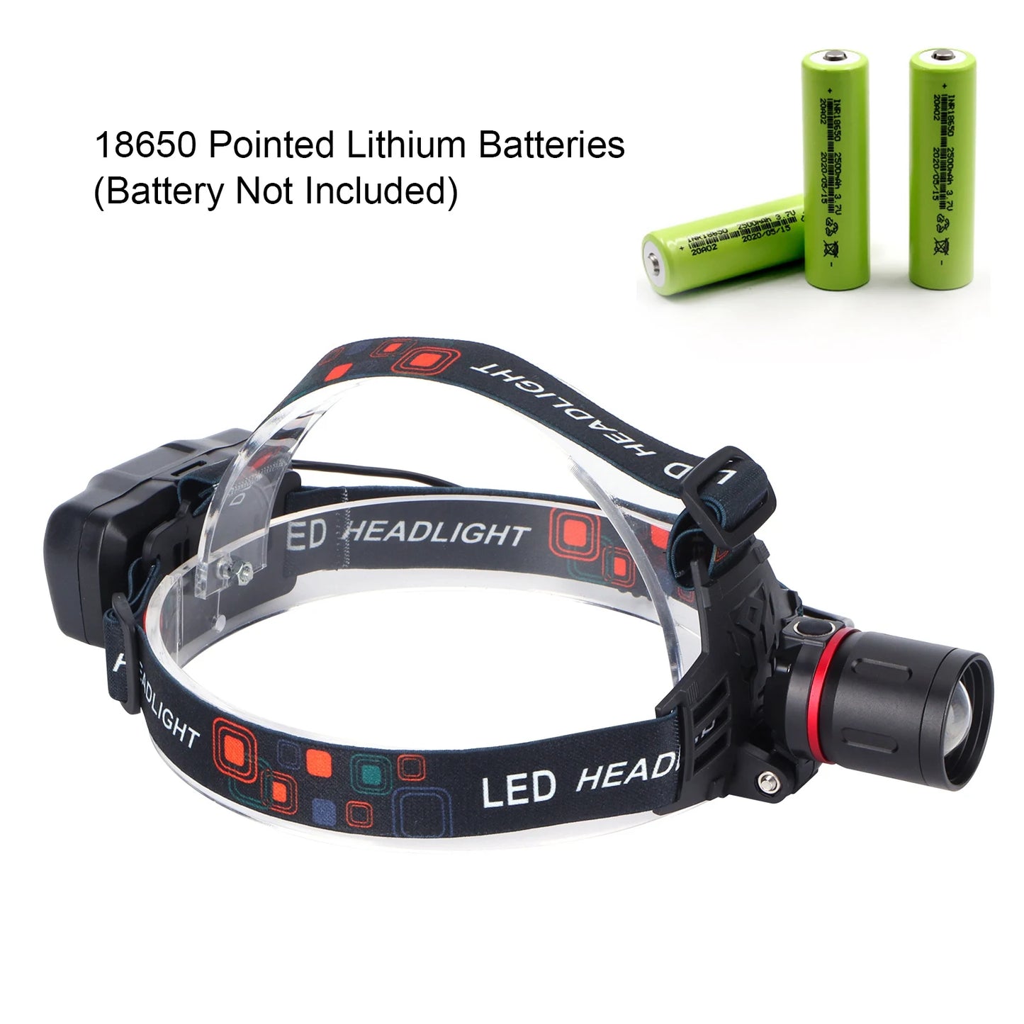 LED Red Light Headlamp Portable USB Adjustable Headlight