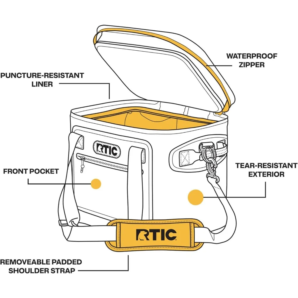 Soft Cooler 30 Can, Insulated Bag Portable Ice Chest Box