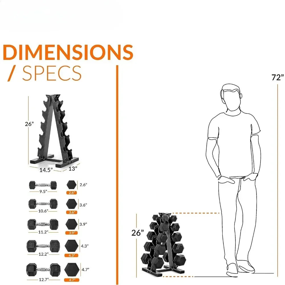 150 lbs and 210 lbs Dumbbell Set With Rack