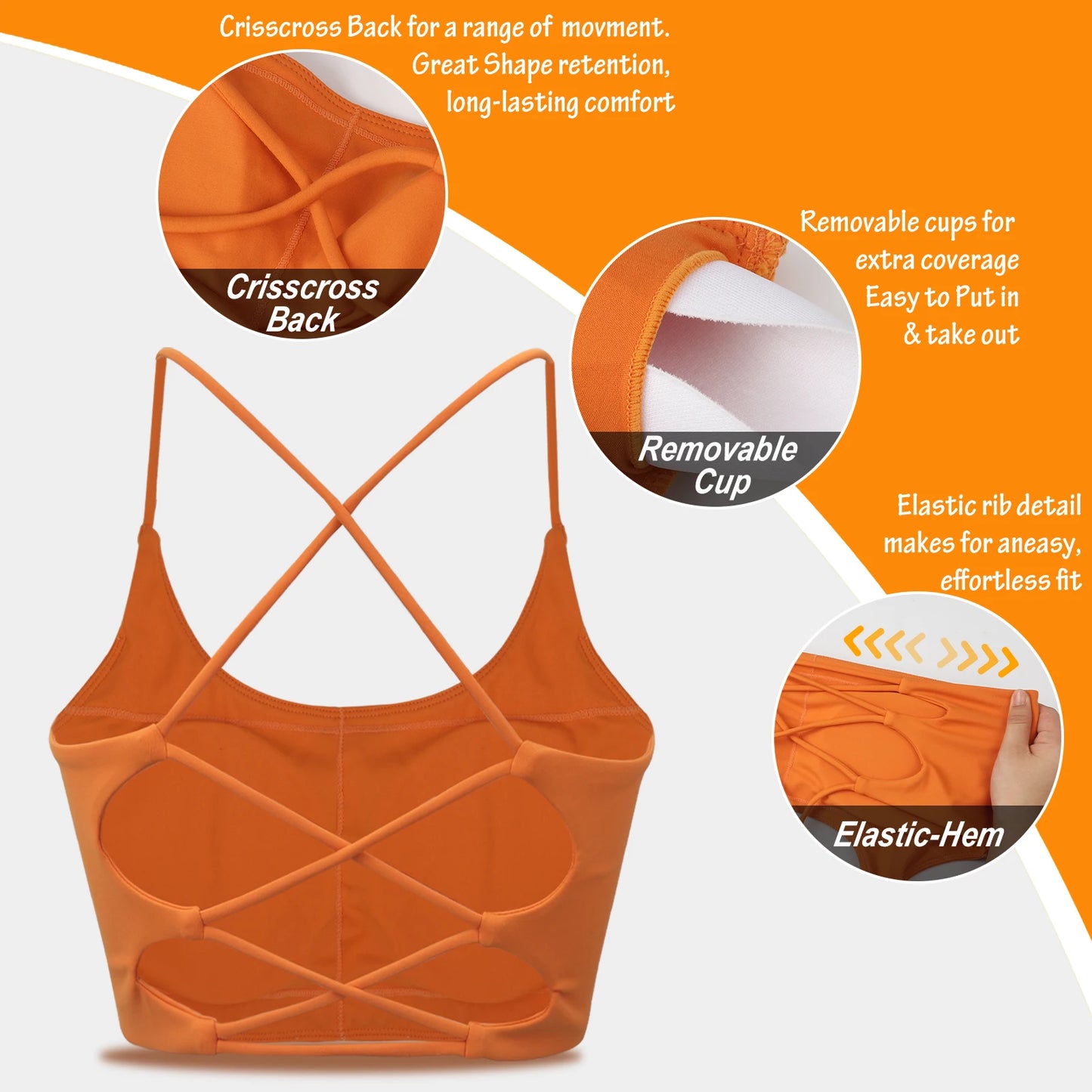 3 PCS Criss Cross Sports Bra for Women,