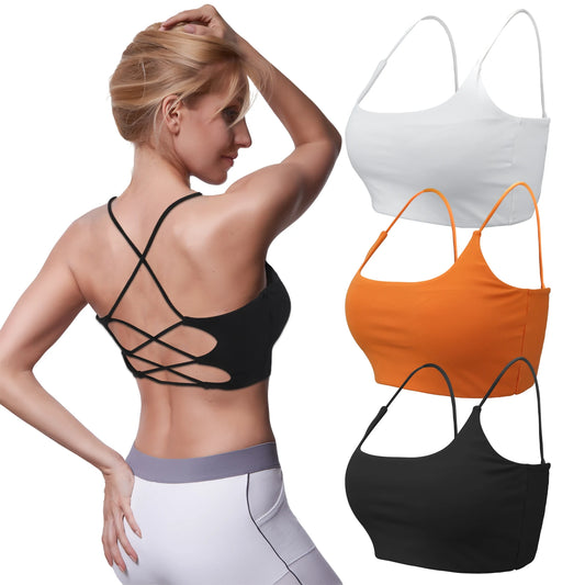 3 PCS Criss Cross Sports Bra for Women,