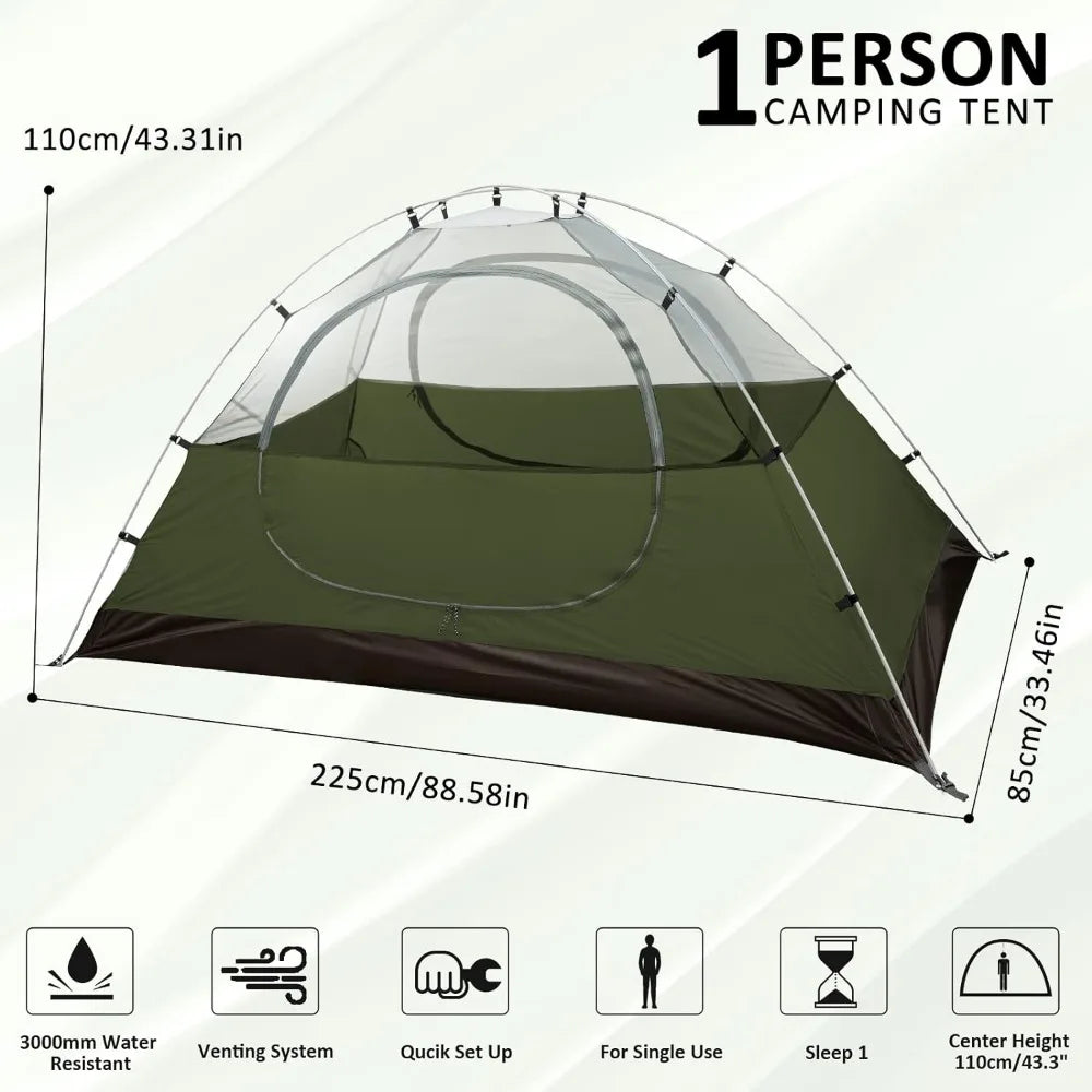 1 Person Camping Tent Waterproof Easy Setup Lightweight