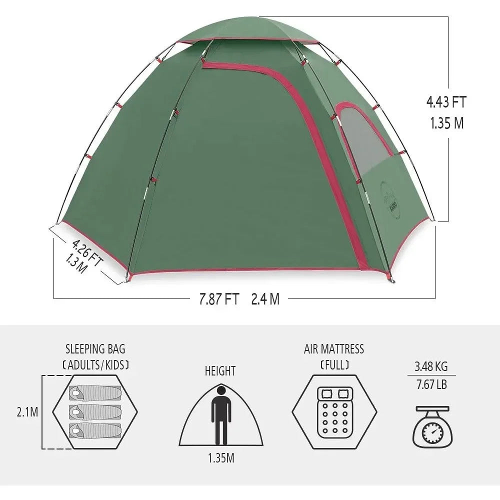 Outdoor Camping Tent 2/4 Person Waterproof Easy Setup