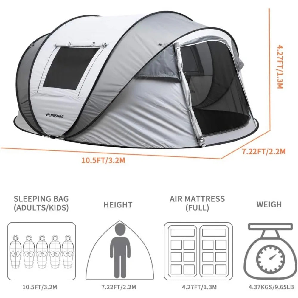 2/4/6/8/10 Person Pop Up Tent, Easy Setup