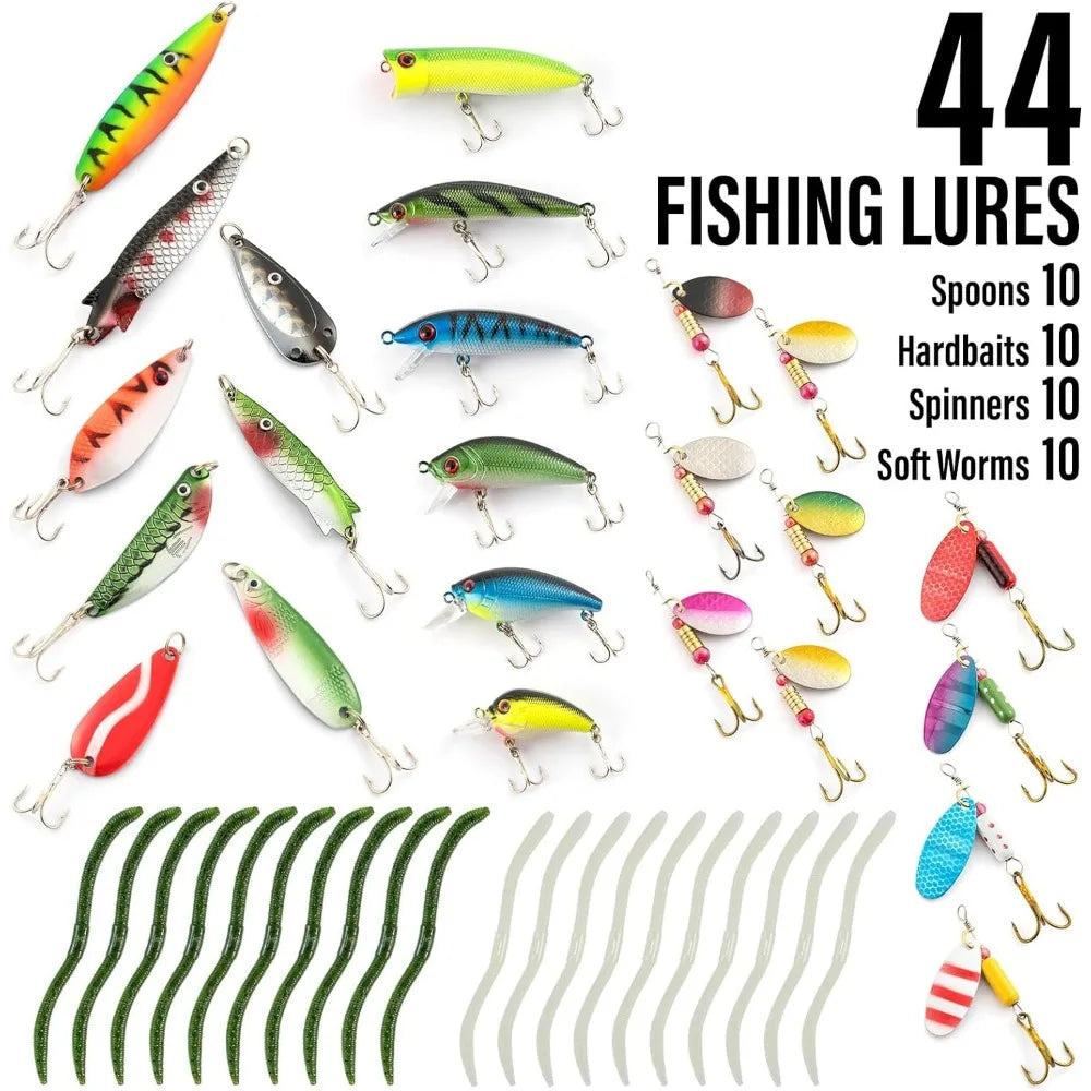 125-Pieces Fishing Rod and Reel Combos