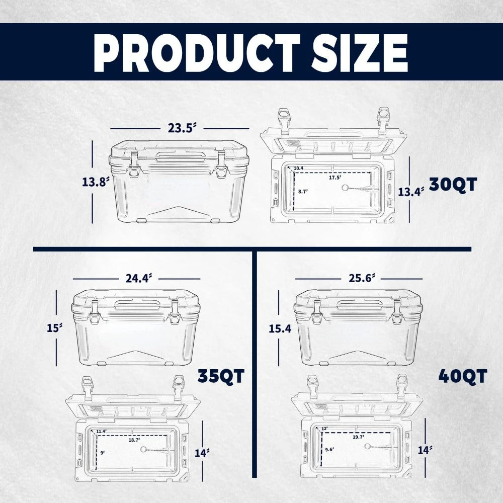 40 Quart Rotomolded Cooler, 5 Days Protale Ice Cooler